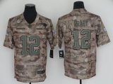 New England Patriots #12 Tom Brady Nike Camo Salute to Service Limited Jersey