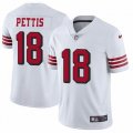 Custom 49ers #18 Dante Pettis nike white Color Rush Limited Jersey