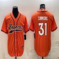 Nike Denver Broncos #31 Justin Simmons orange baseball jerseys Joint name-BD