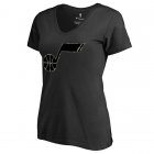 Women's Utah Jazz Fanatics Branded Black Cloak Camo V-Neck T-Shirt