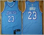 Nike Los Angeles Lakers #23 LeBron James skylue blue basketball jersey -HL