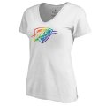 Women's White Oklahoma City Thunder Fanatics Branded Team Pride V-Neck T-Shirt