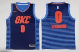 Nike Oklahoma City Thunder #0 Russell Westbrook blue fashion nba jersey-LT