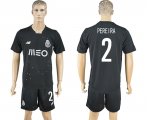 2016-2017 Oporto Club PEREIRA #2 black soccer jersey away