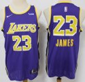 Nike Los Angeles Lakers 23 LeBron James purple basketball jersey-S8