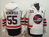 Winnipeg Jets Jersey #55 Mark Scheifele white ice hockey Hooded Sweatshirt