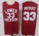 Lower Merion #33 Kobe Bryant Red High School NBA Jersey-S8