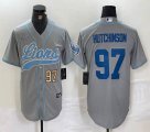 Nike Detroit Lions #97 Aidan Hutchinson gray baseball Joint name -BD 01