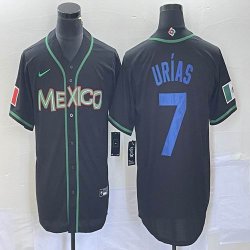 2023 World Cup Mexico #7 Julio Urias black majestic baseball jerseys 146