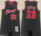 Chicago Bulls #23 Michael Jordan black Throwback nba basketball jerseys -XD