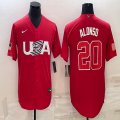 2023 World Cup #20 Pete Alonso red USA majestic baseball jerseys 08