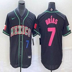 2023 World Cup Mexico #7 Julio Urias black majestic baseball jerseys 46