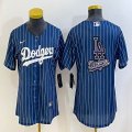 Women Los Angeles Dodgers blank blue majestic baseball Jerseys-BD 04