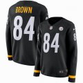 Women Pittsburgh Steelers #84 Antonio Brown black nike Color Rush Limited Jersey long sleeves