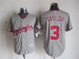 Washington Nationals #3 Michael Taylor gray majestic baseball jersey