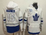 2017 Mitch Marner #16 Toronto Maple Leafs white blue ice hockey Hooded Sweatshirt