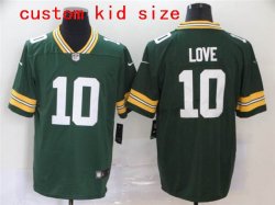 Custom Youth Nike Packers #10 Jordan Love green Color Rush Limited Jersey