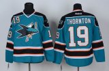 Reebok Joe Thornton San Jose Sharks #19 Green NHL Jersey