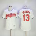 Indians #13 Omar Vizquel white Flexbase Authentic Collection Jersey