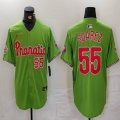 Nike Philadelphia Phillies #55 Ranger Suarez green majestic baseball jerseys Joint name-BD 01