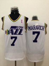 Utah Jazz #7 Pete Maravich white nba Jersey