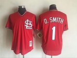 St Louis Cardinals Ozzie Smith 1# red throwback mlb baseball jersey