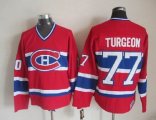 Montreal Canadiens #77 Pierre Turgeon Red throwback CCM nhl Jersey