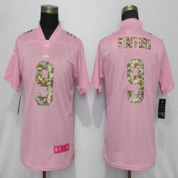 Women Nike Detroit Lions 9 Stafford Pink Color Rush Limited Jersey