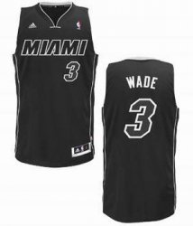 Miami HEAT Dwyane Wade 3 Swingman Jersey Black and White