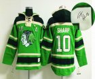 Chicago Blackhawks Patrick Sharp 10# green NHL Hooded Sweatshirt-Signature