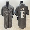 Nike Detroit Lions #16 Jared Goff Hemp grey baseball jerseys Joint name-BD