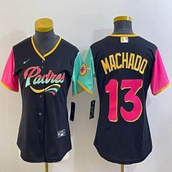 Youth Nike San Diego Padres #13 Machado black majestic baseball jerseys big logo 02