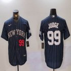 Nike New York Yankees #99 Aaron Judge dark blue majestic baseball Jersey Joint name 02