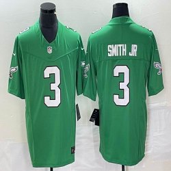 Nike Philadelphia Eagles #3 Smith Jr Green Color Rush Limited Jersey -BD 03