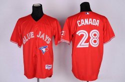 toronto blue jays 28# canada red mlb jerseys