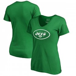 New York Jets Pro Line by Fanatics Branded Women\'s St. Patrick\'s Day White Logo T-Shirt - Kelly Green