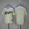 Milwaukee Brewers blank beige mlb baseball jersey