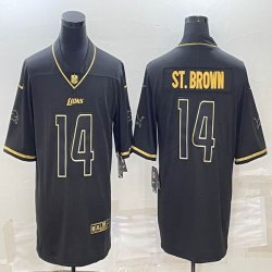 Nike Lions #14 St.Amon-Ra St. Brown throwback black Color Rush Limited Jerseys