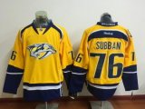 Reebok Nashville Predators #76 P.K. Subban Yellow Ice Hockey Jerseys