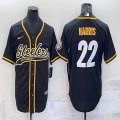 Nike Pittsburgh Steelers #22 Najee Harris black baseball jerseys Joint name-BD 01