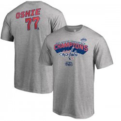 Men\'s Washington Capitals TJ Oshie Fanatics Branded Heather Gray 2018 Eastern Conference Champions Name & Number T-Shirt