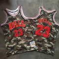 Nike Chicago Bulls #23 Michael Jordan green camo basketball jersey-LT