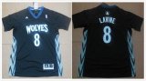 Minnesota timberwolves #8 Zach Lavine black nba shorts sleeves jerseys