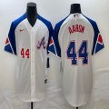 Nike Atlanta Braves #44 Hank Aaron white majestic baseball jerseys city version 03