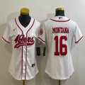 Women Nike San Francisco 49ers #16 Joe Montana white baseball jerseys Joint name-BD