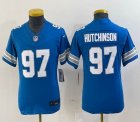 Youth Nike Detroit Lions #97 Aidan Hutchinson blue Vapor F.U.S.E. Limited Jersey -BD