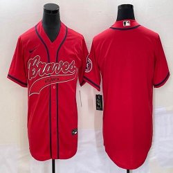 Nike Atlanta Braves blank red majestic baseball MLB Jerseys Joint name -BD 01