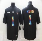 Arizona Cardinals #1 Kyler Murray black nike Color Rush Limited Jersey Rainbow version-BD