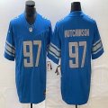 Nike Detroit Lions #97 Aidan Hutchinson blue Color Rush Limited Jersey 03