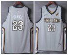 Nike Cleveland Cavaliers #23 LeBron James gray nba basketball jerseys-XD